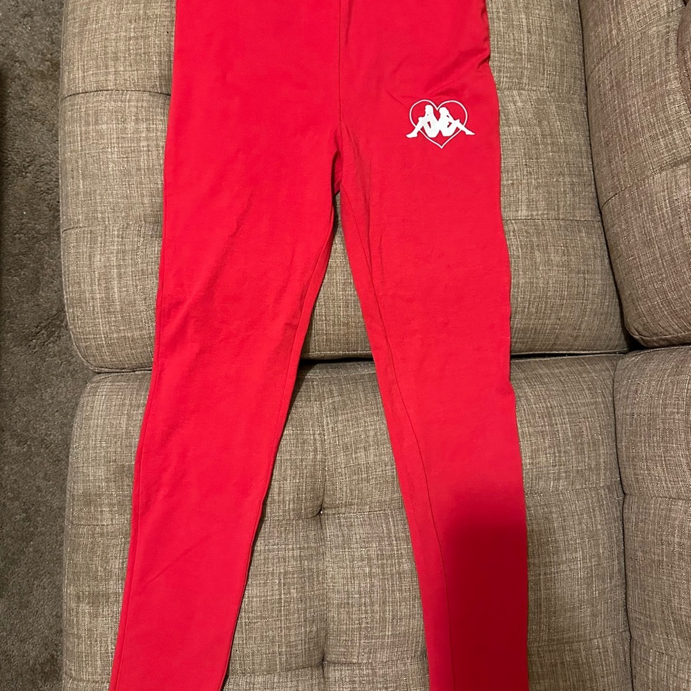 Kappa Red Matching Set with White Heart Logo Sz L - Picture 4 of 6